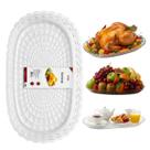 Bandeja Travessa Acrílica Retangular Grande Transparente Para Servir Mesa Alimentos Assados Frutas Decoração Buffet Café