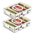 Bandeja vegetariana dividida Eanpet com 4 compartimentos com tampa e alça x2 Bandeja vegetariana dividida Eanpet com 4 compartimentos com tampa e alça x2