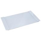 Bandeja Vidro Luxo Com Alça Branco Cozinha Sala Lavabo 27x16