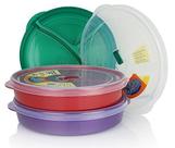 Bandejas de armazenamento de alimentos para micro-ondas, conjunto de 3 Regent Bandejas de armazenamento de alimentos para micro-ondas, conjunto de 3 Regent