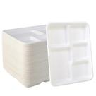 Bandejas de merenda escolar descartáveis Vplus 500 Pack 5 compartimentos