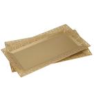 Bandejas de servir, colheres de prata, com borda de renda branca, 35,56 x 19 cm, 2 unidades