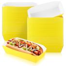 Bandejas descartáveis de papel para cachorro-quente Yeaqee 100 unidades (amarelas)