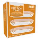 Bandejas para cachorros-quentes Supellectilem 500 unidades de 8 cm de papel branco