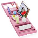 Banheira Caddy Yirilan Dobrável Expansível em Bambu Rosa Banheira Caddy Yirilan Dobrável Expansível em Bambu Rosa