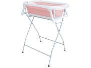 Banheira de Bebe Compacta Dobravel com Suporte Kiddo Flex Rosa