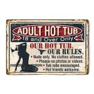 Banheira de hidromassagem vintage para adultos com placa de lata para decoração de parede, ferro de 20 x 30 cm Banheira de hidromassagem vintage para adultos com placa de lata para decoração de parede, ferro de 20 x 30 cm