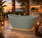 Banheira de Imersão Oval Mavie Ouro Fino 150x75cm em Gel Coat Verde