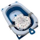 Banheira Dobrável Infantil com Termômetro Digital Portátil Segura e Prática para o Bebê