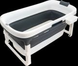 Banheira Infantil Retratil Dobravel Portatil Cinza Grande
