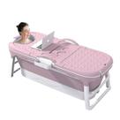 Banheira Ofurô Dobrável Portátil Adulto 148 cm Rosa 260 Litros Com Suporte VG+
