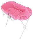 Banheira para Bebê Ergonômica Rosa com Suporte Dobrável Segura, Confortável e Prática Banheira para Bebê Ergonômica Rosa com Suporte Dobrável Segura, Confortável e Prática