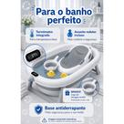 Banheira retrátil com termômetro, redutor e baldinho Cor:Cinza e Branco