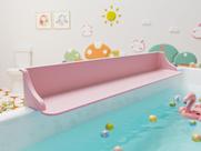 Banheira Splash Guard Cushore PlayPad de 3 pés com bandeja de brinquedos rosa