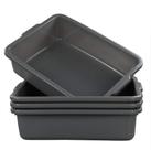 Banheiras de ônibus Eagrye Commercial Tote Box de plástico com capacidade de 13 L, pacote com 4