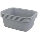Banheiras de prato de plástico Jekiyo Grey Wash Basin 11L, 4 pacotes