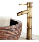 Banheiro frio/quente misturador da bacia cachoeira único punho bacia torneiras de bambu estilo única alavanca torneira d