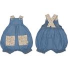 Banho De Sol Jardineira Jeans Bebê Menina Azul Upi Uli