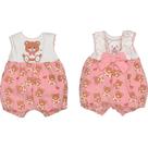 Banho De Sol Rosa Bebê Menina Suedine Estampado Urso Upi Uli