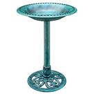 Banho para pássaros VIVOHOME Estilo antigo em poliresina 71 cm verde