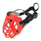 Banhos de pássaros em gaiola de pássaros malha respirável silicone anti-mordida e focinho anti-chamada para animais de estimação especificação: número 5 vermelho