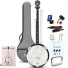 Banjo AKLOT em tamanho real de 5 cordas com cabeça Remo 38" com kit