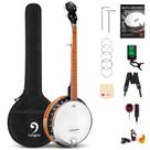 Banjo Vangoa 5 Cordas para Iniciantes - Tamanho Real com Kit de Remo