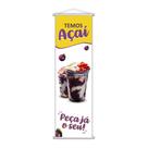 Banner Açaí Sorvete Banca Serviço Lona Branco 100x30cm
