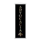 Banner Advocacia Advogado Direito Preto Serviço 100x30cm