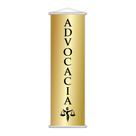 Banner Advocacia Advogado Direito Serviço Dourado 100x30cm