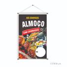 Banner Almoço com churrasco BA 526 medida 45x70 cm arte Pronta
