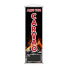 Banner Aqui Tem Carvão Preço Fundo Preto Lona 100x30cm