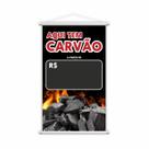 Banner Aqui Tem Carvão Preço Fundo Preto Lona 80x50cm