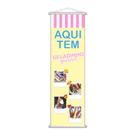 Banner Aqui Tem Geladinho Gourmet Serviço Lona 100x30cm