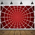 Banner Backdrop Spider Web Tema de Feliz Aniversário de Super Herói