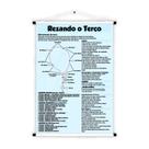 Banner Bíblico Religioso Catequese Rezando o Terço - 85x60cm