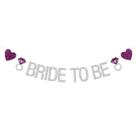 Banner Bride to Be com anel de diamante Silver Glitter