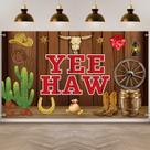 Banner com pano de fundo Bumqviy Western Yee Haw Party 185x110cm