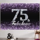 Banner de aniversário Backdrop HAMIGAR 75th Happy 75 & Fabulous