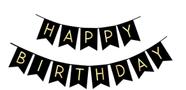 Banner de Aniversário FECEDY Preto com Letras Douradas - Decoração Festiva