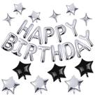 Banner de Aniversário Happy 16 - Letras em Mylar Foil Prata