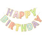 Banner de aniversário LITAUS Macaron Feliz Aniversário com 2,7 m de comprimento
