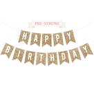 Banner de aniversário, ocasião perfeita, glitter dourado pré-amarrado
