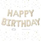 Banner de Balões de Aniversário Dagelar - Bege, Creme e Branco - 40cm