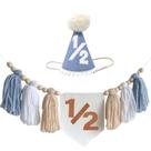 Banner de cadeira alta azul Cuvaho com decorações de meio aniversário Banner de cadeira alta azul Cuvaho com decorações de meio aniversário