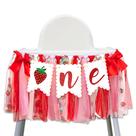 Banner de cadeira alta GIOGUK Strawberry, festa de 1º aniversário