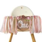 Banner de cadeira alta MADENG Pink 1st Birthday Girl Floral Banner de cadeira alta MADENG Pink 1st Birthday Girl Floral