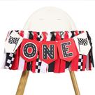Banner de cadeira alta TERJIO Race Car Fast One Birthday Party