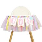 Banner de cadeira alta WAOUH Ice Cream 1st Birthday Party Girl
