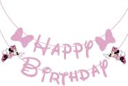 Banner de decoração de festa de aniversário Swiftion Pink Mouse